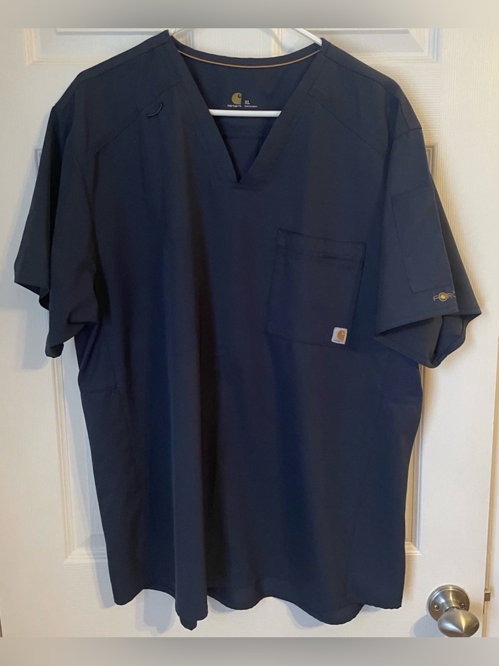 Carhartt Force Cross Flex Navy V-Neck Work Scrub Top